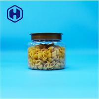Pot rond en plastique transparent PET à large ouverture avec couvercle brun, sans BPA, étanche, pour collations, aliments pour bébés, qualité alimentaire