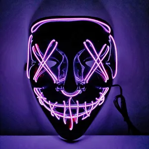Nicro Halloween Party Cosplay Blutige Gesichts maske LED Grusel maske Halloween Dekoration Custom Bulk Halloween Einweg-Gesichts maske