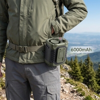Kipas Mini Portabel 199-Speed USB-rechargeable 6000mAh dengan Lampu, Dapat Digantung di Leher/Pinggang, Cocok untuk Olahraga Mendaki (Grosir)