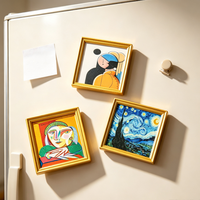 Aimants de réfrigérateur créatifs 3D, cadres photo de peintures mondialement connues, aimants de réfrigérateur magnétiques vintage personnalisés, vente en gros sur mesure