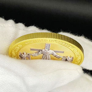 Moneta cristiana commemorativa Souvenir oro e argento placcato Gesù moneta di metallo artigianato vestito di Cristo - Product Image 4