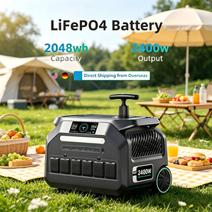 German Spot Fast Charging home Emergency backup power 2048wh 2400w stackable parallel portable power station with <b>solar</b> panel - Product Image 1