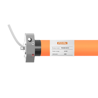 Moteur tubulaire électrique encastré en aluminium certifié POYAL pour volet roulant motorisé, design minimaliste, commande par interrupteur, utilisation en chambre
