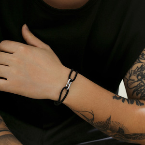 กำไลข้อมือโบลด์ริงส์ bivi ทำจากเชือกโลหะสองรูปวงรีแบบล็อกชั่วนิรันดร์ - Product Image 4
