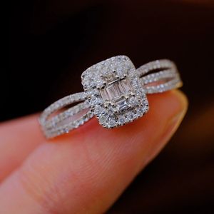 Xinfly Women's 18K Solid <b>Gold</b> Wedding <b>Ring</b> 0.5CT Diamond <b>Set</b> with Classic Baguette for Engagement or Party - Product Image 2