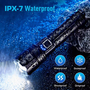 Фонарь 1500 люмен XHP70.2, водонепроницаемый IP67, с аккумулятором <span class=keywords><strong>5000</strong></span> мАч 26650, перезаряжаемый через USB-C, для кемпинга, походов, экстренных случаев - Product Image 3