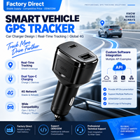 Traceur GPS 4G pour véhicule avec chargeur double Type-C, suivi en temps réel, Plug & Play, design compact pour la gestion de flotte