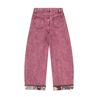 Jean baggy vintage bohème personnalisé en patchwork, délavé, bords effilochés, taille mi-haute, style streetwear, fabrication OEM