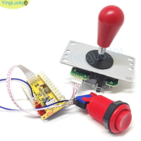 Kit DIY Arcade Style Américain Joystick SANWA Métal 2 Joueurs Bouton Poussoir HAPP Micro-interrupteur Encodeur Zéro Latence PC