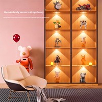 Lumière LED pour armoire, longue durée, rechargeable, sans fil, décorative, avec capteur de présence humaine, en acrylique, magnétique