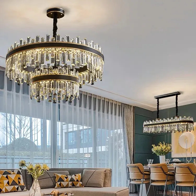 New Modern Contemporary Chandelier Decoration Pendant Lights for Living Room Kitchen Crystal Chandelier Led Lamp