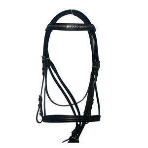 Premium Western Style Double Browbands Flash Bridle Genuine Leather Fancy Horse Riding <b>Gear</b> Perfect <b>for</b> Equestrian Training Use - Product Image 2