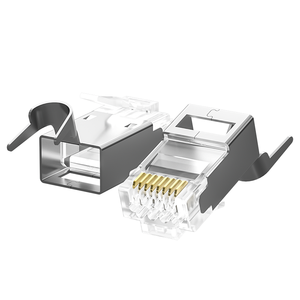 Tốc độ cao vượt qua thông qua <span class=keywords><strong>RJ45</strong></span> kết nối <span class=keywords><strong>cat6A</strong></span> CAT7 che chắn Modular cắm mạ vàng Ethernet Cable End cho lan Mạng hệ thống dây điện - Product Image 2