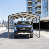 Garage semi-couvert en tôle d'acier galvanisé de qualité supérieure 11x19 pieds, résistant au vent, pour camping-car et caravane