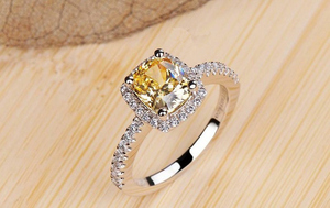 Anillo <span class=keywords><strong>de</strong></span> plata citrina cuadrada <span class=keywords><strong>de</strong></span> venta caliente <span class=keywords><strong>de</strong></span> fábrica 925 para mujer - Product Image 3