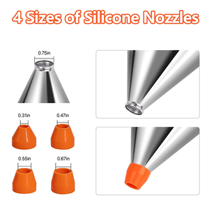 20/40 oz Stainless Steel Multi-Caliber Batter Funil Dispenser com Suporte destacável <span class=keywords><strong>Handle</strong></span> e Silicone Bico para Pancake - Product Image 4