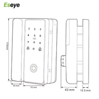 Serrure de porte en verre biométrique TTLock - Installation sans perçage, accès intelligent sans clé, contrôle par empreinte digitale, carte et mot de passe pour portes en bois/verre