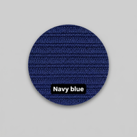 Tissu en maille côtelée double en polyester bleu marine, textile extensible texturé pour la confection de vêtements et d'habillement
