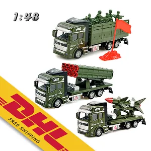1:48 Kendaraan Militer Seri Diecast Mobil Transportasi Rudal Mobil Roket Kereta Luncur Tentara Truk Mainan Mainan Pendidikan Anak-anak untuk Anak Laki-laki