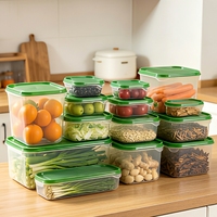 0.35L 0.56L 2.24L 1.2L 2L 17pcs Wadah Penyimpanan Makanan Kotak Persegi untuk Rumah, Dapur, Buah, Piknik, Bawa Pulang, Kulkas, Organizer