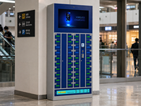 Casier de recharge intelligent 2026 à 40 compartiments avec chargement sans fil et écran LCD pour centres commerciaux, gymnases et gares