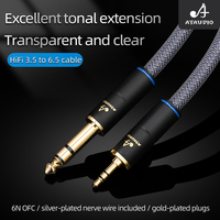 Câble audio stéréo OFC mâle-mâle de 3,5 mm à 6,5 mm pour microphone, moniteur, ordinateur, haut-parleur, OFC plaqué argent