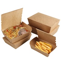 Boîte à lunch en papier kraft biodégradable écologique Emballage en carton à emporter avec logo imprimé personnalisé de qualité alimentaire pour sushi et nouilles