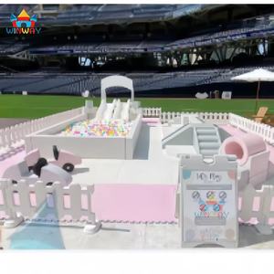 2026 Pink WINWAYTOYS Commercial Indoor Inflatable Soft Play Set Wooden PVC/PP <b>Ball</b> <b>Pit</b> Climber Tunnel Slide Hot Sale Amusement - Product Image 2