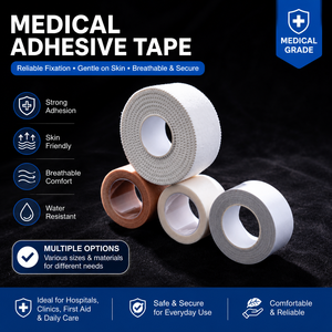 Rouleau de pansement médical non tissé hypoallergénique à haute adhérence, personnalisable en gros, pour la fixation de bandages en clinique - Product Image 1