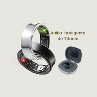 Anillo Inteligente de Salud K3, Monitor de Actividad Física Unisex, Control de Oxígeno en Sangre, Frecuencia Cardíaca, Seguimiento del Sueño, Control por Aplicación, Resistente al Agua IP67, Titanio