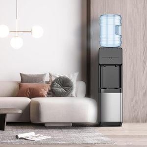 Distributeur d'eau à chargement par le haut Euhomy, chaud et froid, en acier inoxydable noir, pour bouteilles de 3 ou 5 gallons, avec verrouillage de sécurité enfant - Product Image 2