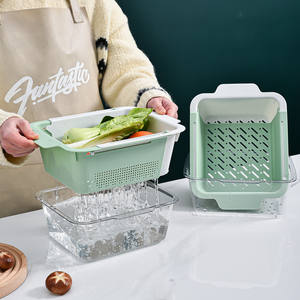 En gros WHY334 Égouttoir télescopique 2 en 1 pour égoutter les légumes et l'eau, panier d'extension pour étagère de cuisine - Product Image 6