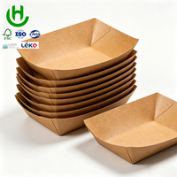 Boîte à nourriture en forme de bateau personnalisée, résistante à l'huile, impression personnalisée, emballage pour frites, ailes de poulet frites et restauration rapide