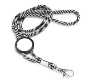 Sangle de cou en nylon personnalisée, cordon rond élastique à longueur réglable pour porte-badge - Product Image 3