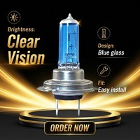 Ampoules halogènes H7 Super Blanc 50W 12V 5000K Xénon Bleu Foncé pour phares de voiture en verre de quartz