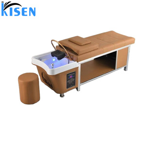 Kisen Mobile Professional Hair Washing Massage Chair Shampoo Bowl <b>Bed</b> Spa Heated Head Water Therapy Shampoo <b>Bed</b> with Steamer - Product Image 4