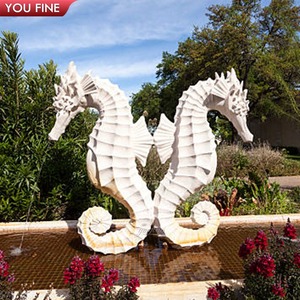 Escultura de Caballito de Mar Tallada a Mano en Mármol Natural YOUFINE, Estatua de Hipocampo para Decoración de Jardín al Aire Libre y Costa - Product Image 4