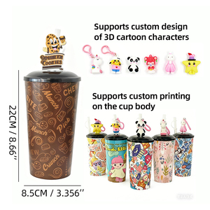 Vaso Infantil Personalizado de 16oz para Fiestas, con Diseño <span class=keywords><strong>3D</strong></span> de Personajes Animados, Promocional - Product Image 2