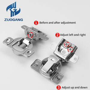 Zuo Gang 1/2 pouces superposition bras court face cadre armoire fermeture douce charnière américaine dissimulée - Product Image 5