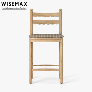 WISEMAX FURNITURE Chaise de <span class=keywords><strong>table</strong></span> de bar nordique simple <span class=keywords><strong>Tabouret</strong></span> de bar haut en bois de frêne avec coussin amovible pour îlot de <span class=keywords><strong>cuisine</strong></span> Restaurant - Product Image 4