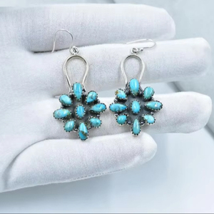 High Quality Handmade Mojave Turquoise And Sterling <b>Silver</b> <b>Stud</b> Earrings 925 <b>Silver</b> For Women - Product Image 1