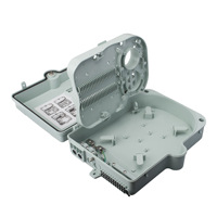 Boîtier de distribution de fibre optique extérieur noir 24 cœurs, indice de protection IP65, 24 ports, avec plateau de raccordement rabattable, étanche, pour montage mural ou sur poteau, FTTH