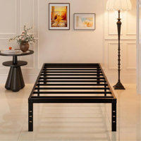 Cadre de lit en métal pliable moderne personnalisable en gros, taille King Size, lit simple en fer pour chambre et hôtel, revêtement poudré