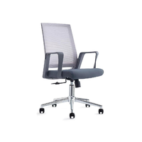 Silla de Oficina Ejecutiva Ergonómica Moderna, Giratoria, de Malla Gris, Plegable, Extensible y Ajustable de Lujo