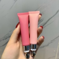 Tube de baume à lèvres vide de 15 ml, souple et compressible, avec logo personnalisé, pour huile à lèvres, brillant à lèvres, applicateur en plastique, emballage plastique