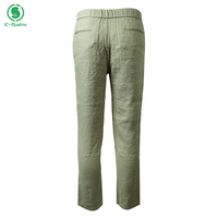 Pantalon en coton et lin pour homme, léger, respirant, coupe droite, décontracté, pour l'été