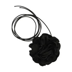 MISSNICE siyah üç boyutlu çiçek kayış kolye gül gerdanlık kolye kadın boyun askısı boyun aksesuarları yaka