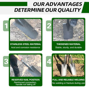 พลั่วเหล็กพร้อมที่จับสำหรับทำสวนการเกษตร - Product Image 3