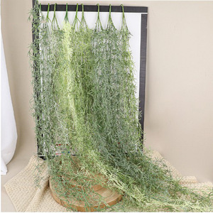 Simulation Tenture Murale Vieil Homme Barbe Homestay Décoration Rotin Feuilles Fond Disposition Murale Plantes Vertes - Product Image 1