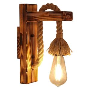 Lampe murale en <span class=keywords><strong>corde</strong></span> de chanvre rétro japonaise E27, luminaire mural créatif pour maison d'hôtes, chambre à coucher, restaurant, modèle de pièce - Product Image 1